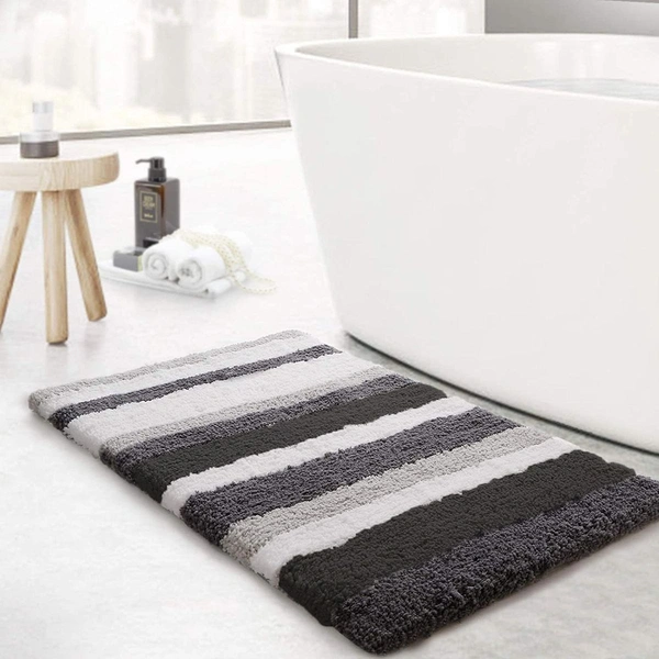 Luxe Home International Bathmat Italia Microfiber 2500 GSM Anti-Skid Super Soft ( Grey , 45 Cm x 75 Cm , Pack of 1 ) - 45x75 cm, Grey