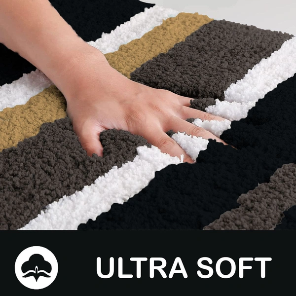 Luxe Home International Bathmat Italia Microfiber 2500 GSM Anti-Skid Super Soft ( Anthra , 40 Cm x 60 Cm , Pack of 1 ) - 40x60 cm, Anthra