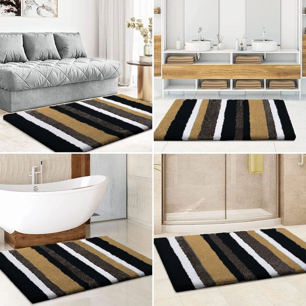 Luxe Home International Bathmat Italia Microfiber 2500 GSM Anti-Skid Super Soft ( Anthra , 40 Cm x 60 Cm , Pack of 1 ) - 40x60 cm, Anthra