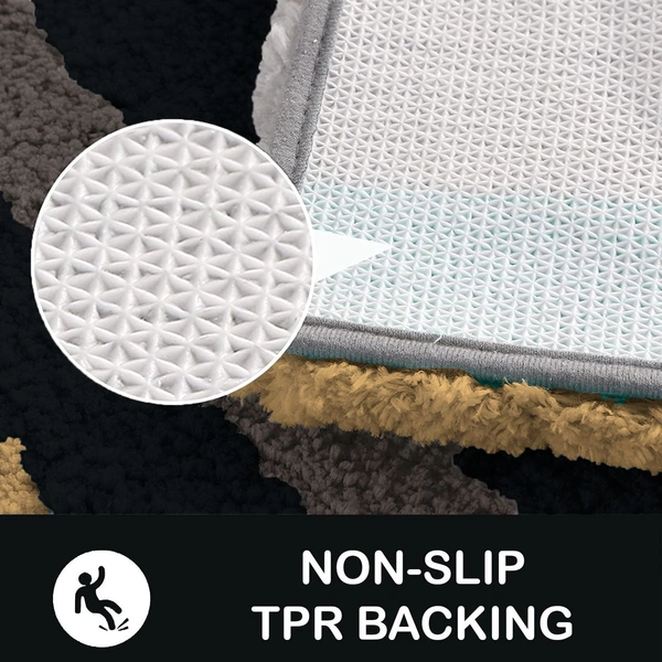 Luxe Home International Bathmat Italia Microfiber 2500 GSM Anti-Skid Super Soft ( Anthra , 40 Cm x 60 Cm , Pack of 1 ) - 40x60 cm, Anthra