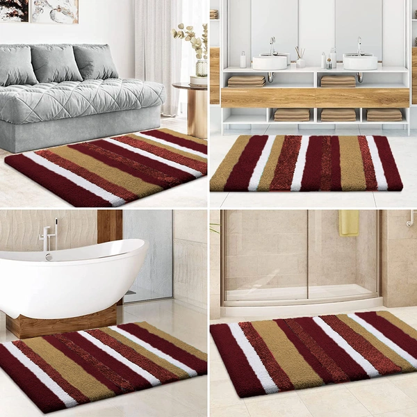 Luxe Home International Bathmat Italia Microfiber 2500 GSM Anti-Skid Super Soft ( Cinnamon , 40 Cm x 60 Cm , Pack of 1 ) - 40x60 cm, Chinnamon