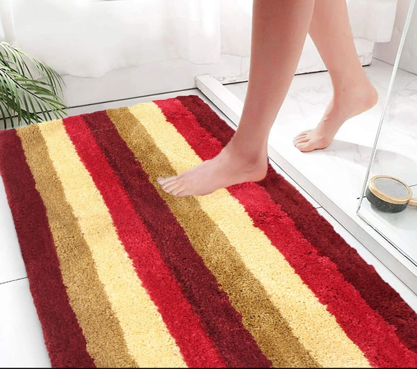 Luxe Home International Bathmat Jaricho Microfiber 2500 GSM Anti-Skid ( 60Cm x 90Cm , Cherry , Pack of 1 ) - 60x90 cm, Cherry