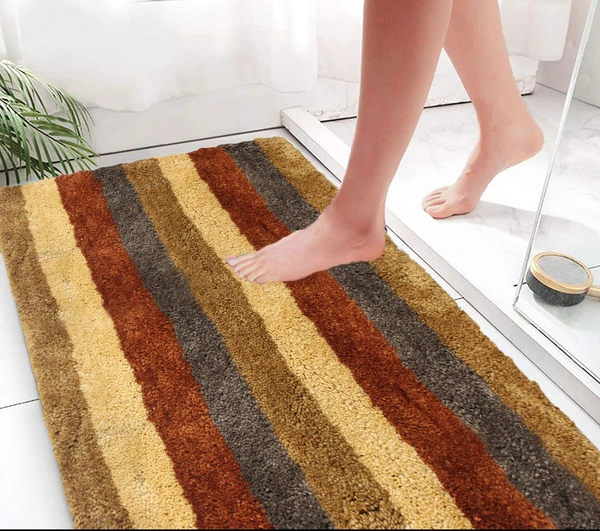 Luxe Home International Bathmat Jaricho Microfiber 2500 GSM Anti-Skid ( 60Cm x 90Cm , Chinnamon , Pack of 1 ) - 60x90 cm, Chinnamon