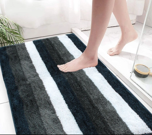 Luxe Home International Bathmat Jaricho Microfiber 2500 GSM Anti-Skid ( 60Cm x 90Cm , F.Green , Pack of 1 ) - 60x90 cm, F.Green