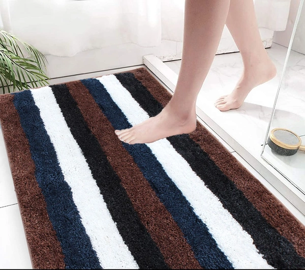 Luxe Home International Bathmat Jaricho Microfiber 2500 GSM Anti-Skid ( 60Cm x 90Cm , R.Brown , Pack of 1 ) - 60x90 cm, R.Brown