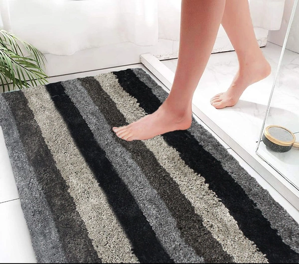 Luxe Home International Bathmat Jaricho Microfiber 2500 GSM Anti-Skid ( 60Cm x 90Cm , Shadow , Pack of 1 ) - 60x90 cm, Shadow