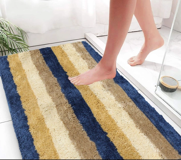 Luxe Home International Bathmat Jaricho Microfiber 2500 GSM Anti-Skid ( 60Cm x 90Cm , Sky , Pack of 1 ) - 60x90 cm, Sky