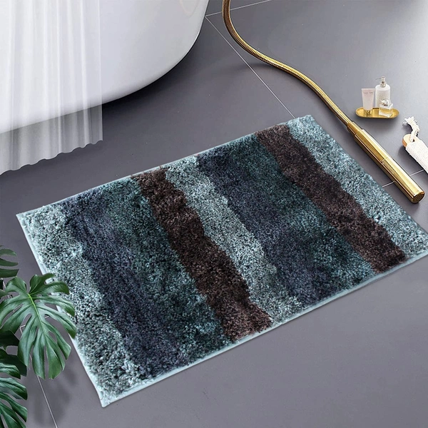 Luxe Home International Bathmat Jaricho Microfiber 2500 GSM Anti-Skid ( 40Cm x 60Cm , B.Green , Pack of 1 ) - 40x60 cm, B.Green