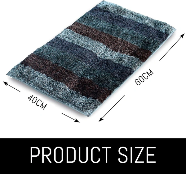 Luxe Home International Bathmat Jaricho Microfiber 2500 GSM Anti-Skid ( 40Cm x 60Cm , B.Green , Pack of 1 ) - 40x60 cm, B.Green