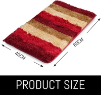 Luxe Home International Bathmat Jaricho Microfiber 2500 GSM Anti-Skid ( 40Cm x 60Cm , Cherry , Pack of 2 ) - 40x60 cm, Cherry