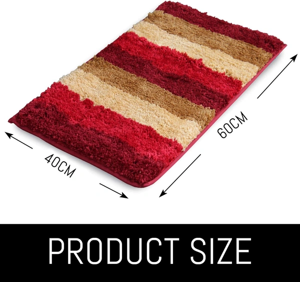 Luxe Home International Bathmat Jaricho Microfiber 2500 GSM Anti-Skid ( 40Cm x 60Cm , Cherry , Pack of 2 ) - 40x60 cm, Cherry