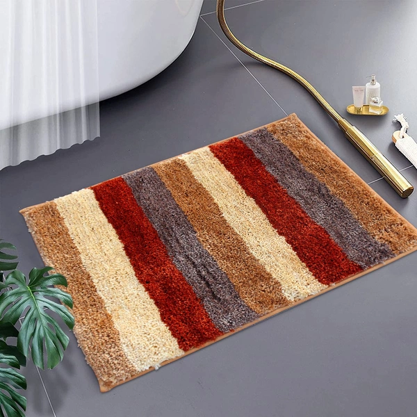 Luxe Home International Bathmat Jaricho Microfiber 2500 GSM Anti-Skid ( 40Cm x 60Cm , Chinnamon , Pack of 1 ) - 40x60 cm, Chinnamon