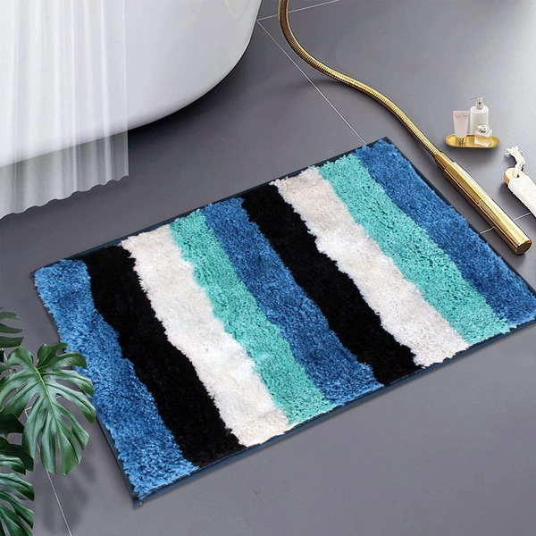 Luxe Home International Bathmat Jaricho Microfiber 2500 GSM Anti-Skid ( 40Cm x 60Cm , Ocean , Pack of 1 ) - 40x60 cm, Ocean