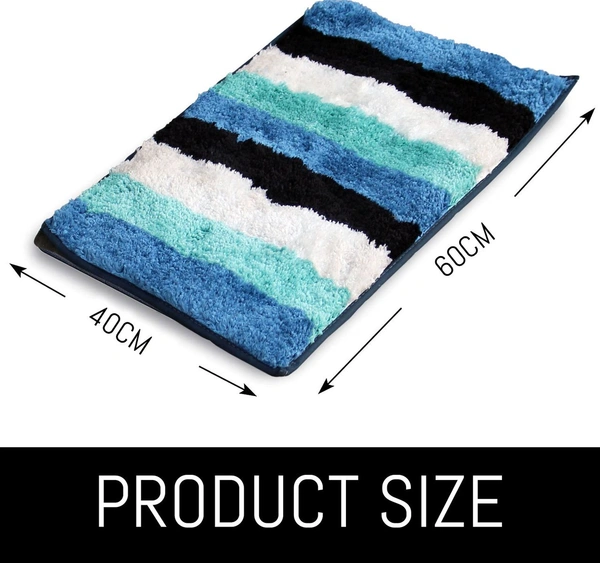 Luxe Home International Bathmat Jaricho Microfiber 2500 GSM Anti-Skid ( 40Cm x 60Cm , Ocean , Pack of 1 ) - 40x60 cm, Ocean