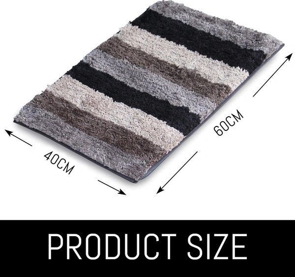 Luxe Home International Bathmat Jaricho Microfiber 2500 GSM Anti-Skid ( 40Cm x 60Cm , Shadow , Pack of 2 ) - 40x60 cm, Shadow