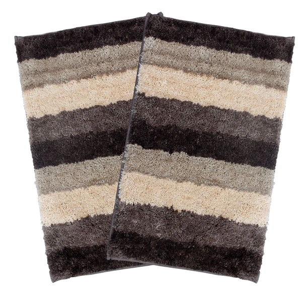 Luxe Home International Bathmat Jaricho Microfiber 2500 GSM Anti-Skid ( 40Cm x 60Cm , Amber , Pack of 2 ) - 40x60 cm, Amber