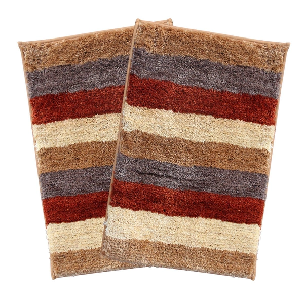 Luxe Home International Bathmat Jaricho Microfiber 2500 GSM Anti-Skid ( 40Cm x 60Cm , Cinnamon , Pack of 2 ) - 40x60 cm, Chinnamon