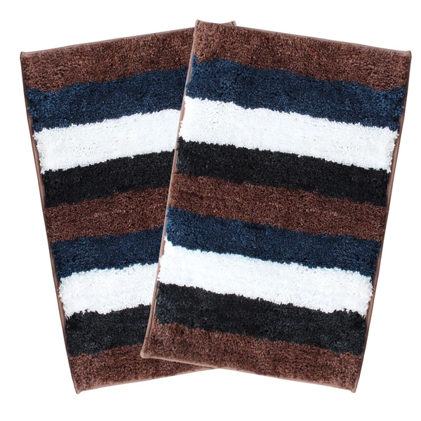 Luxe Home International Bathmat Jaricho Microfiber 2500 GSM Anti-Skid ( 40Cm x 60Cm , Rock Brown , Pack of 2 ) - 40x60 cm, Rock Brown