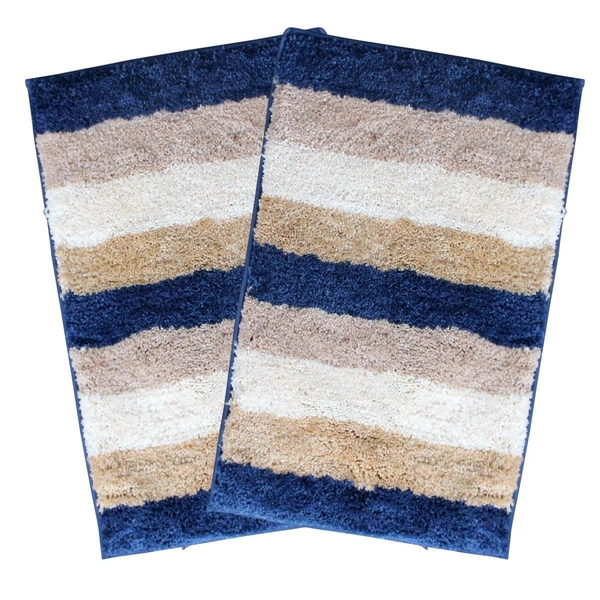 Luxe Home International Bathmat Jaricho Microfiber 2500 GSM Anti-Skid ( 40Cm x 60Cm , Sky , Pack of 2 ) - 40x60 cm, Sky