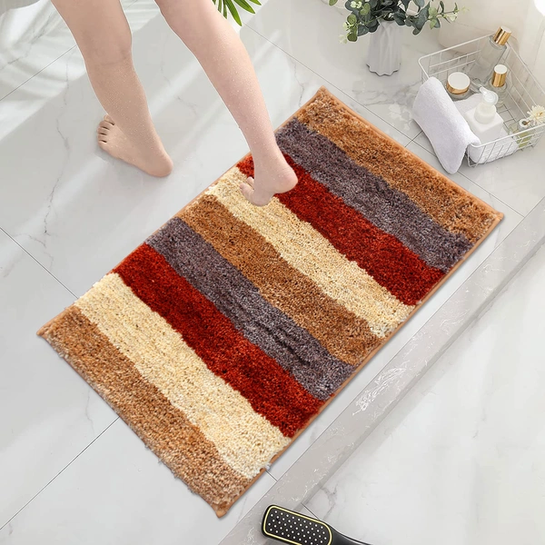 Luxe Home International Bathmat Jaricho Microfiber 2500 GSM Anti-Skid ( 45Cm x 75Cm , Cinnamon , Pack of 1 ) - 45x75 cm, Chinnamon
