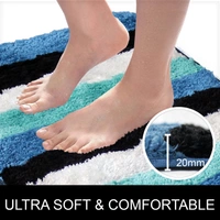 Luxe Home International Bathmat Jaricho Microfiber 2500 GSM Anti-Skid ( 60Cm x 90Cm , Ocean , Pack of 1 ) - 60x90 cm, Ocean