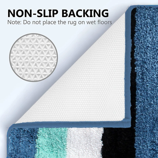 Luxe Home International Bathmat Jaricho Microfiber 2500 GSM Anti-Skid ( 60Cm x 90Cm , Ocean , Pack of 1 ) - 60x90 cm, Ocean