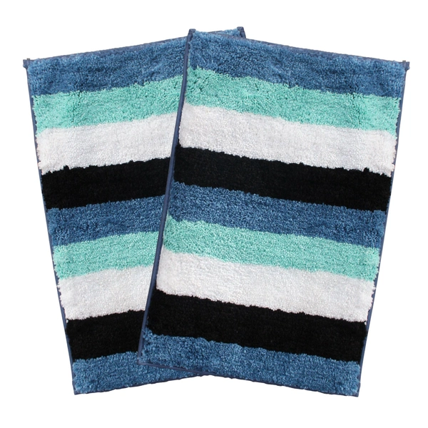 Luxe Home International Bathmat Jaricho Microfiber 2500 GSM Anti-Skid ( 40Cm x 60Cm , Ocean , Pack of 2 ) - 40x60 cm, Ocean