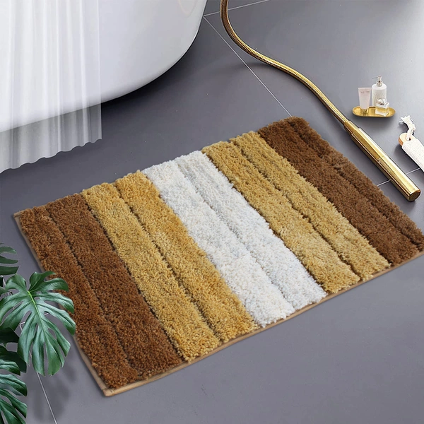 Luxe Home International Bathmat Luxury Microfiber 2500 GSM Anti-Skid ( Tobacco , 40 Cm x 60 Cm , Pack of 1 ) - 40x60 cm, Tobacco
