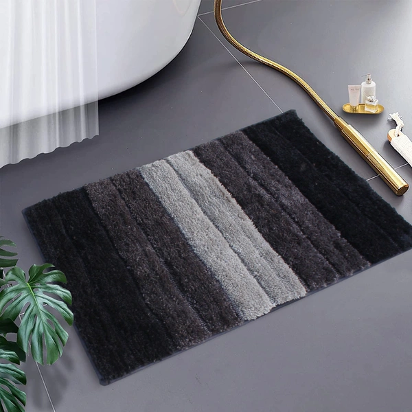 Luxe Home International Bathmat Luxury Microfiber 2500 GSM Anti-Skid ( Anthra , 40 Cm x 60 Cm , Pack of 1 ) - 40x60 cm, Anthra