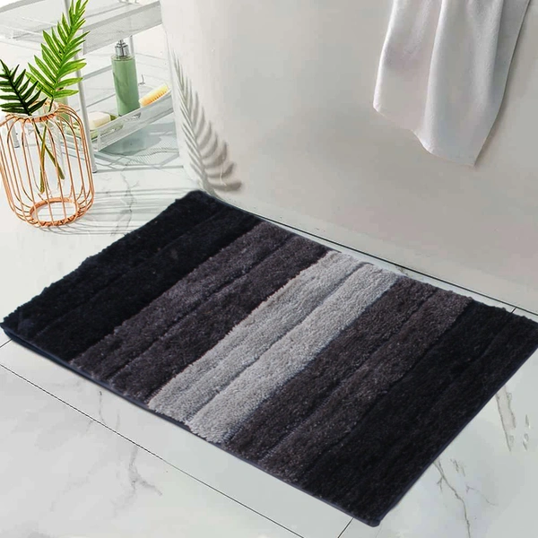 Luxe Home International Bathmat Luxury Microfiber 2500 GSM Anti-Skid ( Anthra , 40 Cm x 60 Cm , Pack of 1 ) - 40x60 cm, Anthra