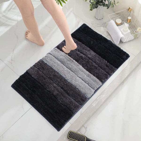 Luxe Home International Bathmat Luxury Microfiber 2500 GSM Anti-Skid ( Anthra , 40 Cm x 60 Cm , Pack of 1 ) - 40x60 cm, Anthra