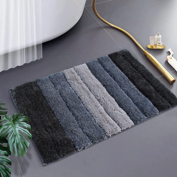 Luxe Home International Bathmat Luxury Microfiber 2500 GSM Anti-Skid ( Shadow , 40 Cm x 60 Cm , Pack of 1 ) - 40x60 cm, Shadow