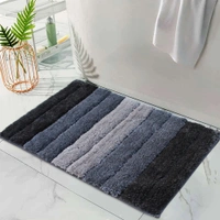 Luxe Home International Bathmat Luxury Microfiber 2500 GSM Anti-Skid ( Shadow , 40 Cm x 60 Cm , Pack of 1 ) - 40x60 cm, Shadow