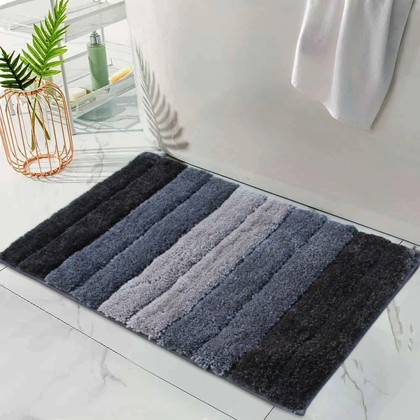 Luxe Home International Bathmat Luxury Microfiber 2500 GSM Anti-Skid ( Shadow , 40 Cm x 60 Cm , Pack of 1 ) - 40x60 cm, Shadow
