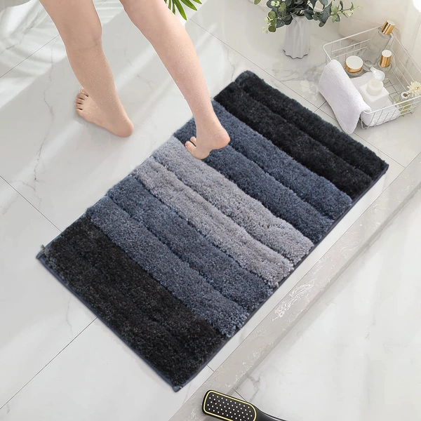 Luxe Home International Bathmat Luxury Microfiber 2500 GSM Anti-Skid ( Shadow , 40 Cm x 60 Cm , Pack of 1 ) - 40x60 cm, Shadow