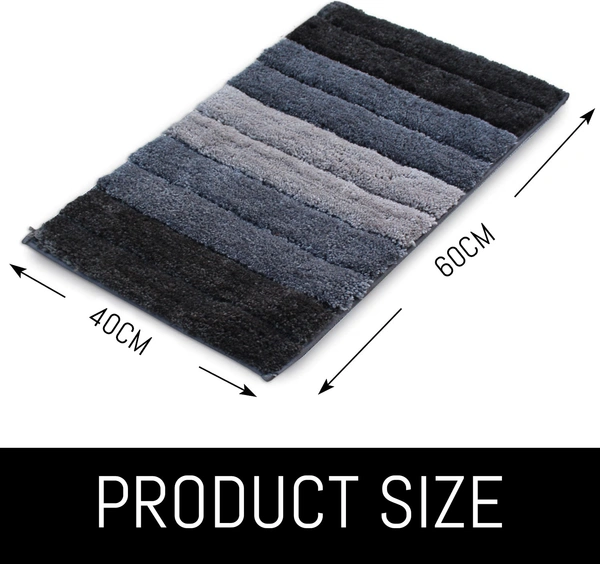 Luxe Home International Bathmat Luxury Microfiber 2500 GSM Anti-Skid ( Shadow , 40 Cm x 60 Cm , Pack of 1 ) - 40x60 cm, Shadow