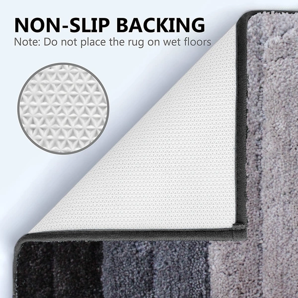 Luxe Home International Bathmat Luxury Microfiber 2500 GSM Anti-Skid ( Shadow , 40 Cm x 60 Cm , Pack of 1 ) - 40x60 cm, Shadow