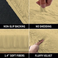 Luxe Home International Bathmat Marino Fur 2000 GSM Super Soft ( Gold , 45x75 Cm , Pack of 1 ) - 45x75 cm, Gold