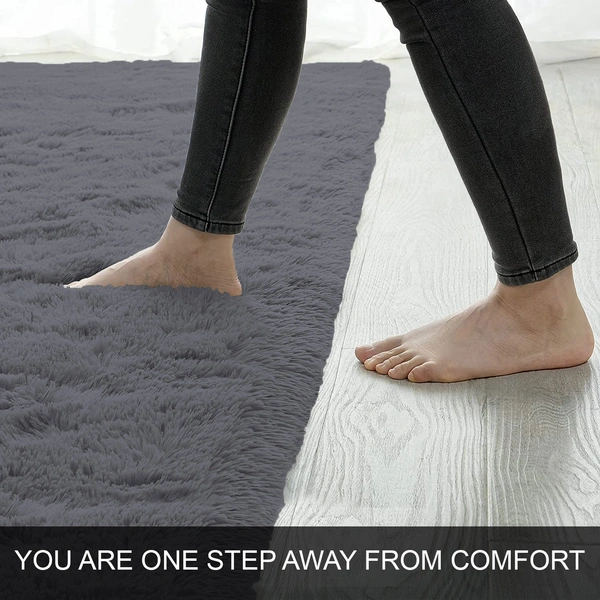 Luxe Home International Bathmat Marino Fur 2000 GSM Super Soft ( Grey , 60x90 Cm , Pack of 1 ) - 60x90 cm, Grey