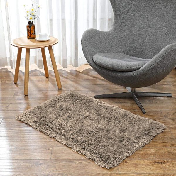 Luxe Home International Bathmat Marino Fur 2000 GSM Super Soft ( Taupe , 45x75 Cm , Pack of 1 ) - 45x75 cm, Taupe