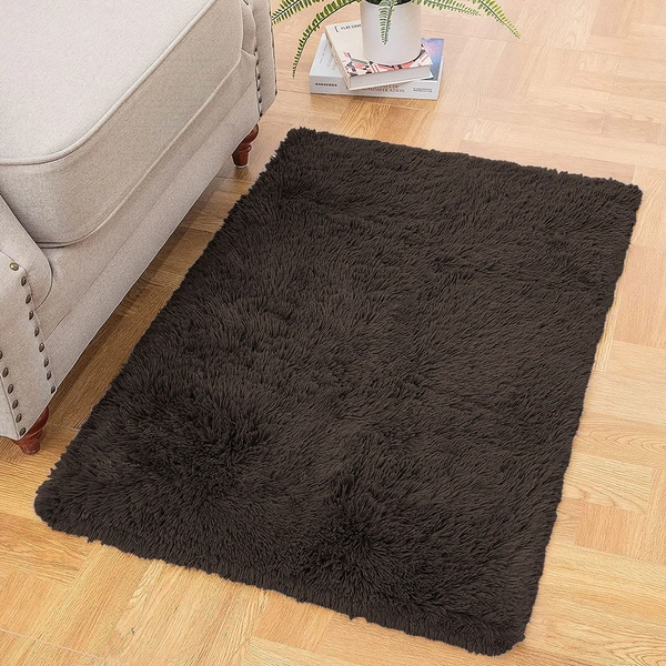 Luxe Home International Bathmat Marino Fur 2000 GSM Super Soft ( Chocolat , 60x90 Cm , Pack of 1 ) - 60x90 cm, Chocolat