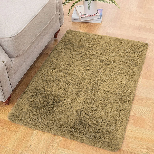 Luxe Home International Bathmat Marino Fur 2000 GSM Super Soft ( A.Gold , 60x90 Cm , Pack of 1 ) - 60x90 cm, Anti Gold