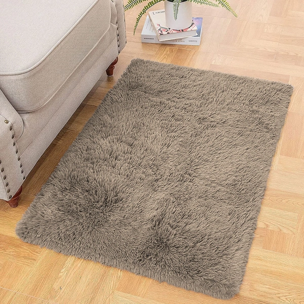 Luxe Home International Bathmat Marino Fur 2000 GSM Super Soft ( Taupe , 60x90 Cm , Pack of 1 ) - 60x90 cm, Taupe