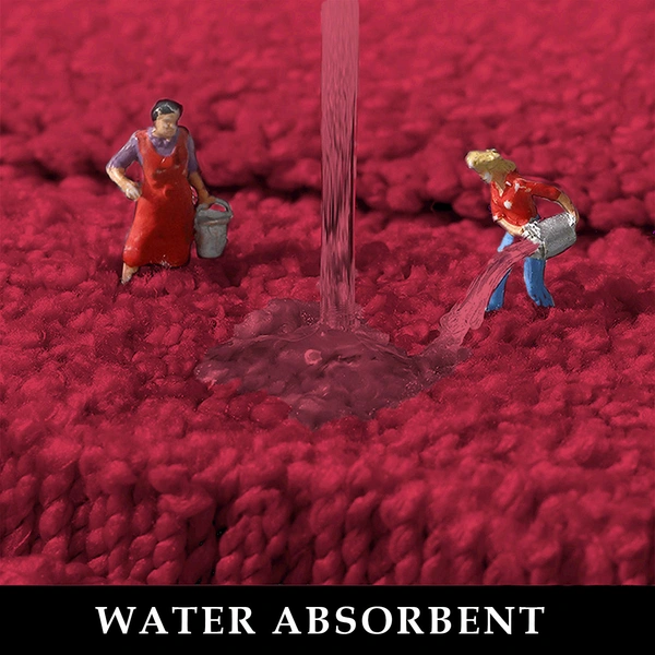 Luxe Home International Bathmat Mexico Microfiber 2500 GSM Anti-Skid ( Maroon , 38 Cm x 58 Cm , Pack of 1 ) - Maroon