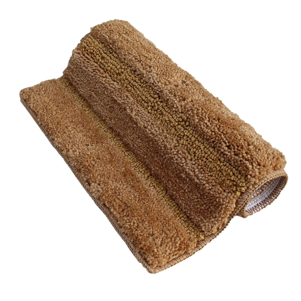 Luxe Home International Bathmat Mexico Microfiber 2500 GSM Anti-Skid ( Beige , 38 Cm x 58 Cm , Pack of 1 ) - Beige
