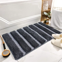 Luxe Home International Bathmat Mexico Microfiber 2500 GSM Anti-Skid ( Anthra , 38 Cm x 58 Cm , Pack of 1 ) - Anthra