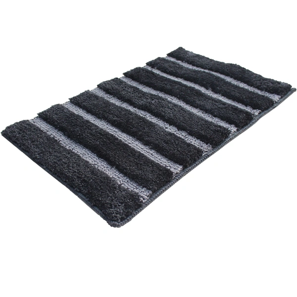 Luxe Home International Bathmat Mexico Microfiber 2500 GSM Anti-Skid ( Anthra , 38 Cm x 58 Cm , Pack of 1 ) - Anthra