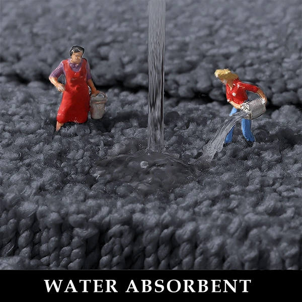 Luxe Home International Bathmat Mexico Microfiber 2500 GSM Anti-Skid ( Anthra , 38 Cm x 58 Cm , Pack of 1 ) - Anthra