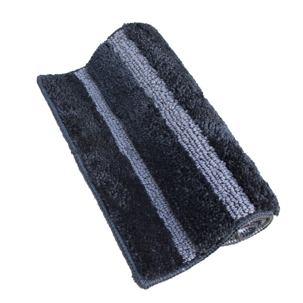 Luxe Home International Bathmat Mexico Microfiber 2500 GSM Anti-Skid ( Anthra , 38 Cm x 58 Cm , Pack of 1 ) - Anthra