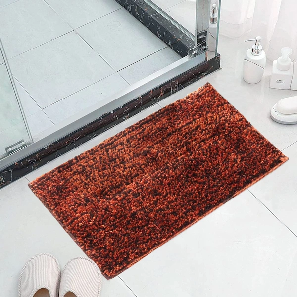 Luxe Home International Bathmat Moscow Microfiber 1600 GSM Anti-Skid ( Fire Place , 38 Cm x 58 Cm , Pack of 1 ) - Fire Place